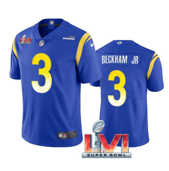 Youth Los Angeles Rams #3 Odell Beckham Jr. Royal 2022 Super Bowl LVI Vapor Untouchable Limited Stitched Jersey